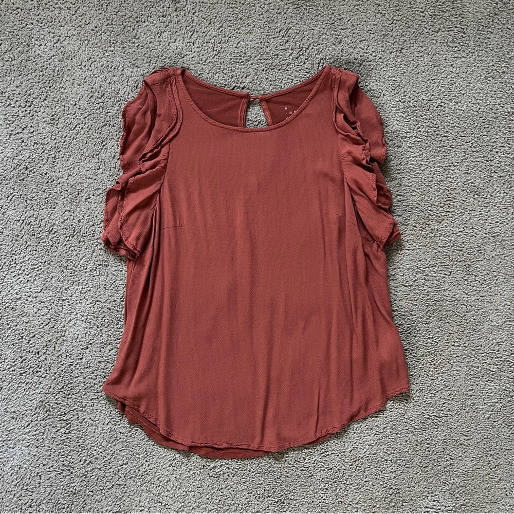 A New Day Sleeveless Flutter Blouse
